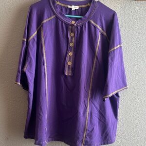 Purple Button-Up Women's Top
